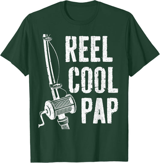 Reel Cool Pap Shirt Men Fisherman Fathers Day T-Shirt - T-Shirt | Forest