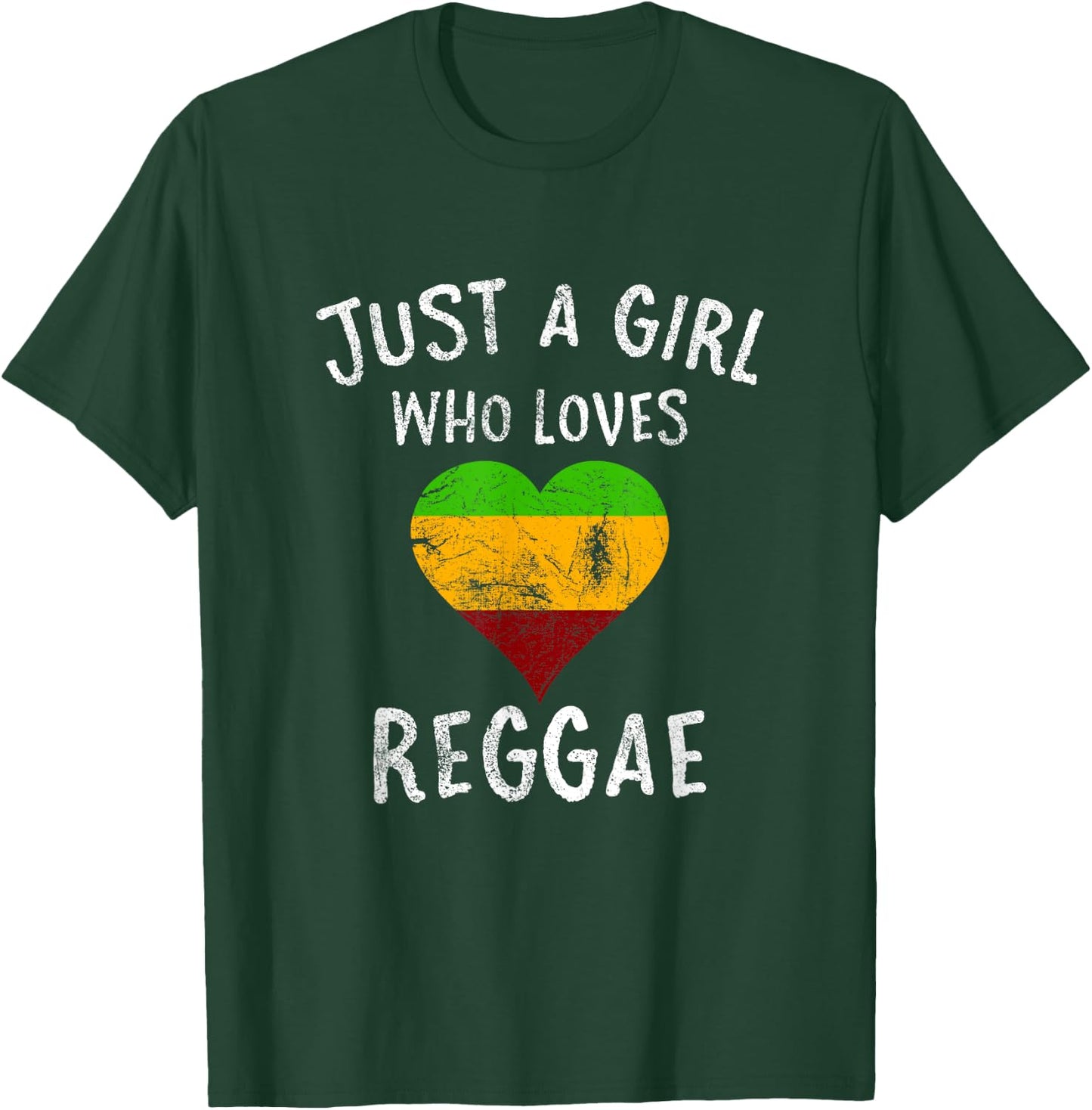 Just A Girl Who Loves Reggae Music Retro Vintage T-Shirt - T-Shirt | Forest