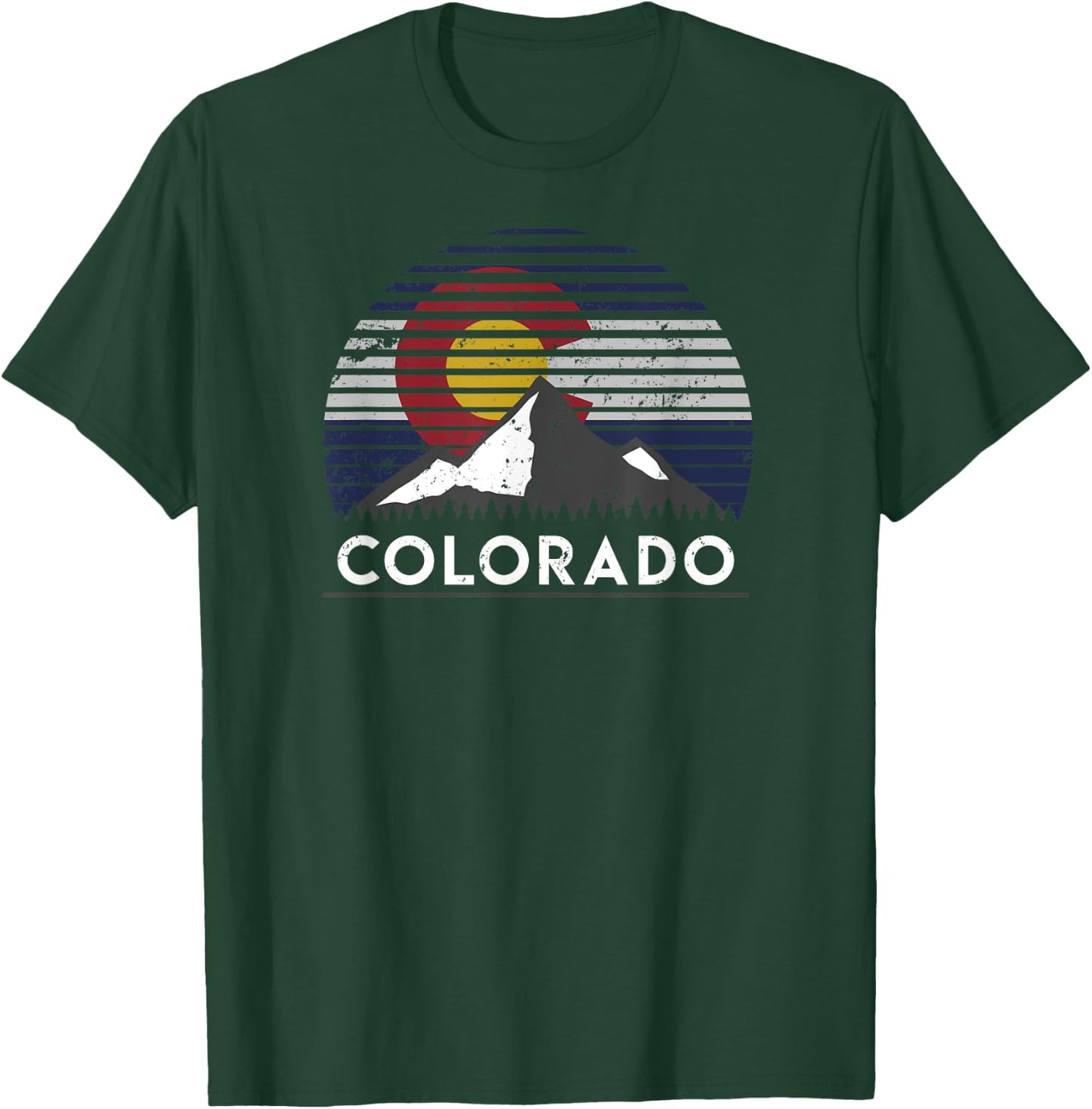 Colorado Flag Mountain Top T-Shirt - T-Shirt | Forest