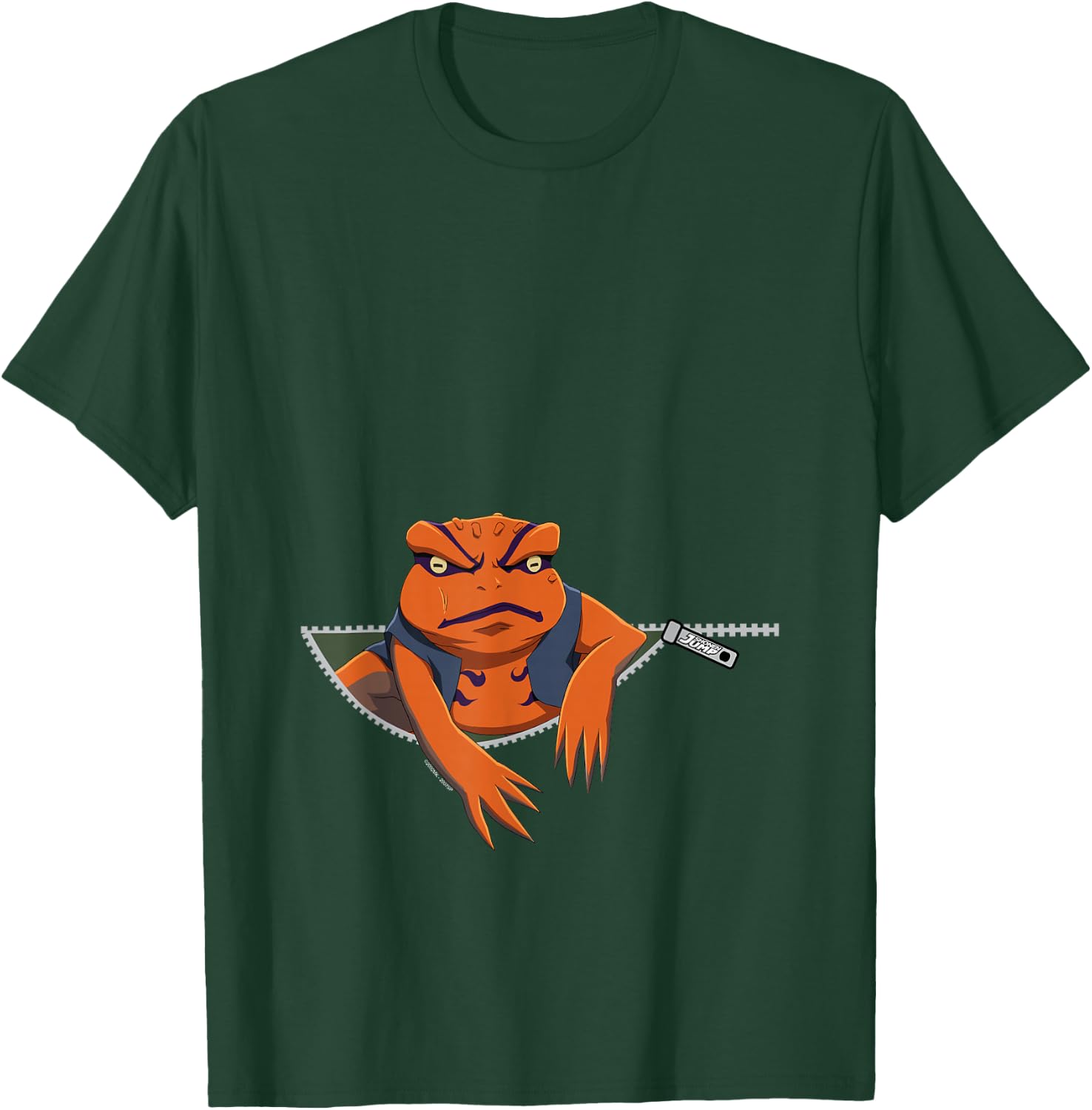 Naruto Shippuden Gamakichi Toad in Zipper Anime T-Shirt - T-Shirt | Forest