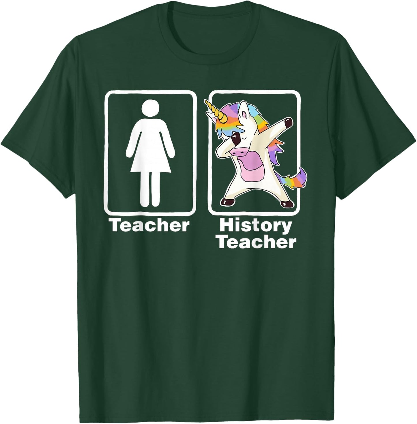 Funny Unicorn History Teacher History Teacher Gifts T-Shirt - T-Shirt | Forest