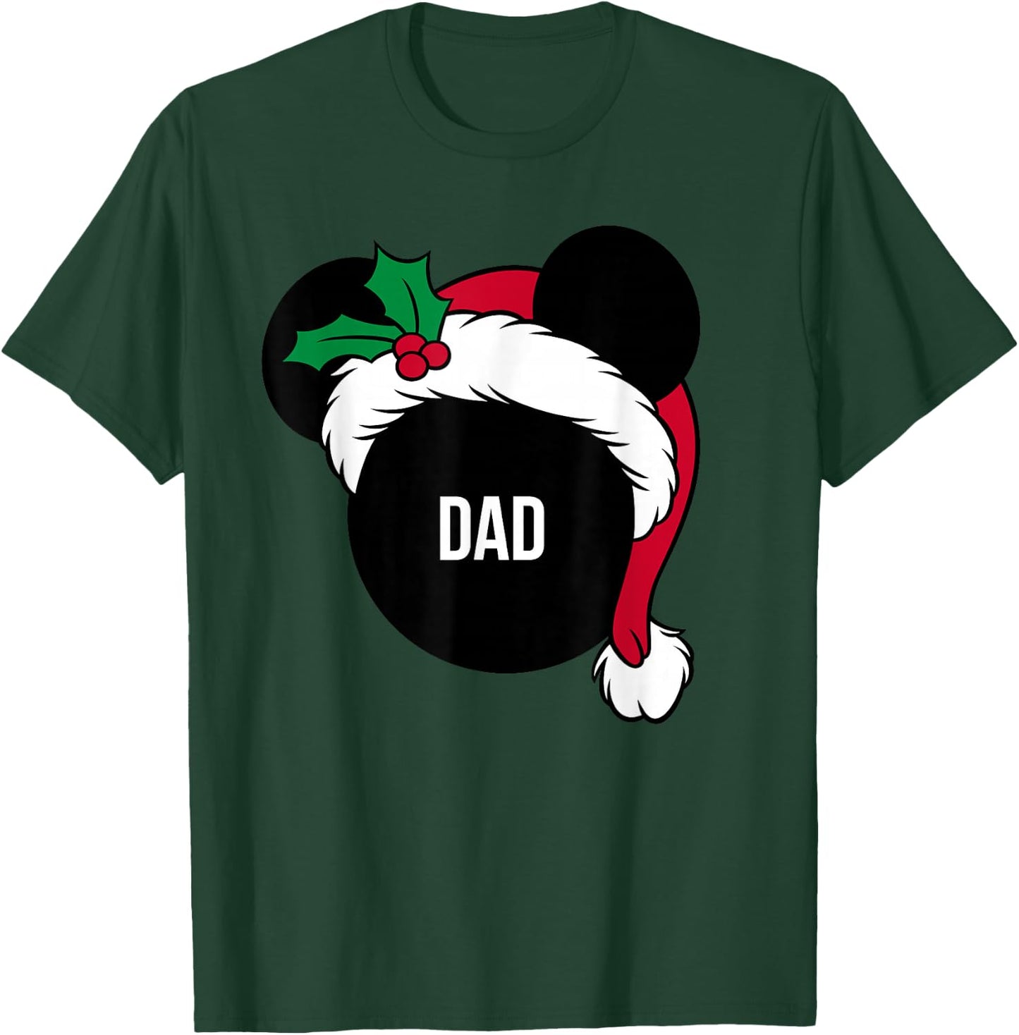 Disney Santa Hat Mickey Christmas Family Matching Dad T-Shirt - T-Shirt | Forest