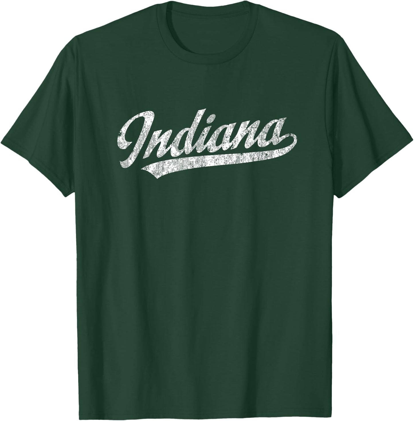 Indiana IN Vintage Sports Script Retro T-Shirt - T-Shirt | Forest