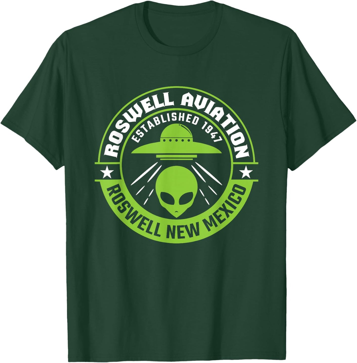 Roswell Aviation Established 1947 Alien T-Shirt - T-Shirt | Forest