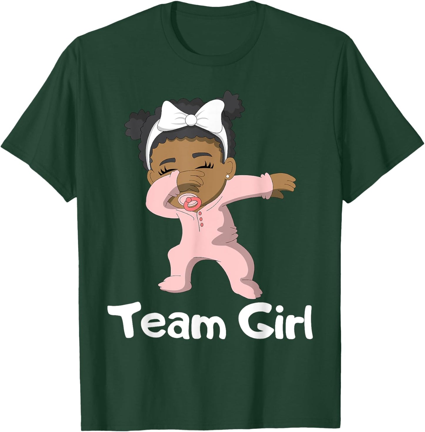 Gender Reveal Party Team Girl Cute Dabbing Black Baby T-Shirt - T-Shirt | Forest