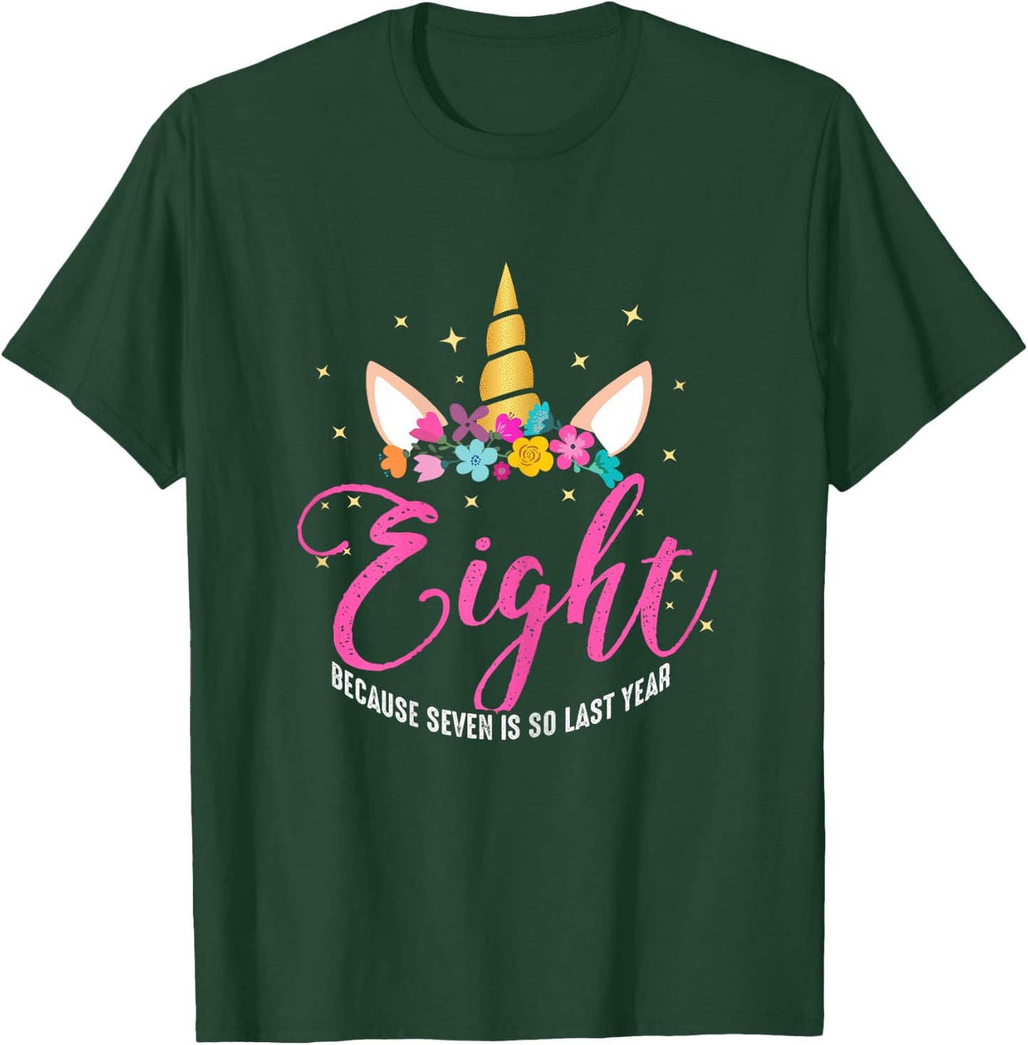 8 Years Old Birthday Girl Gifts Unicorn 8th Birthday T-Shirt - T-Shirt | Forest