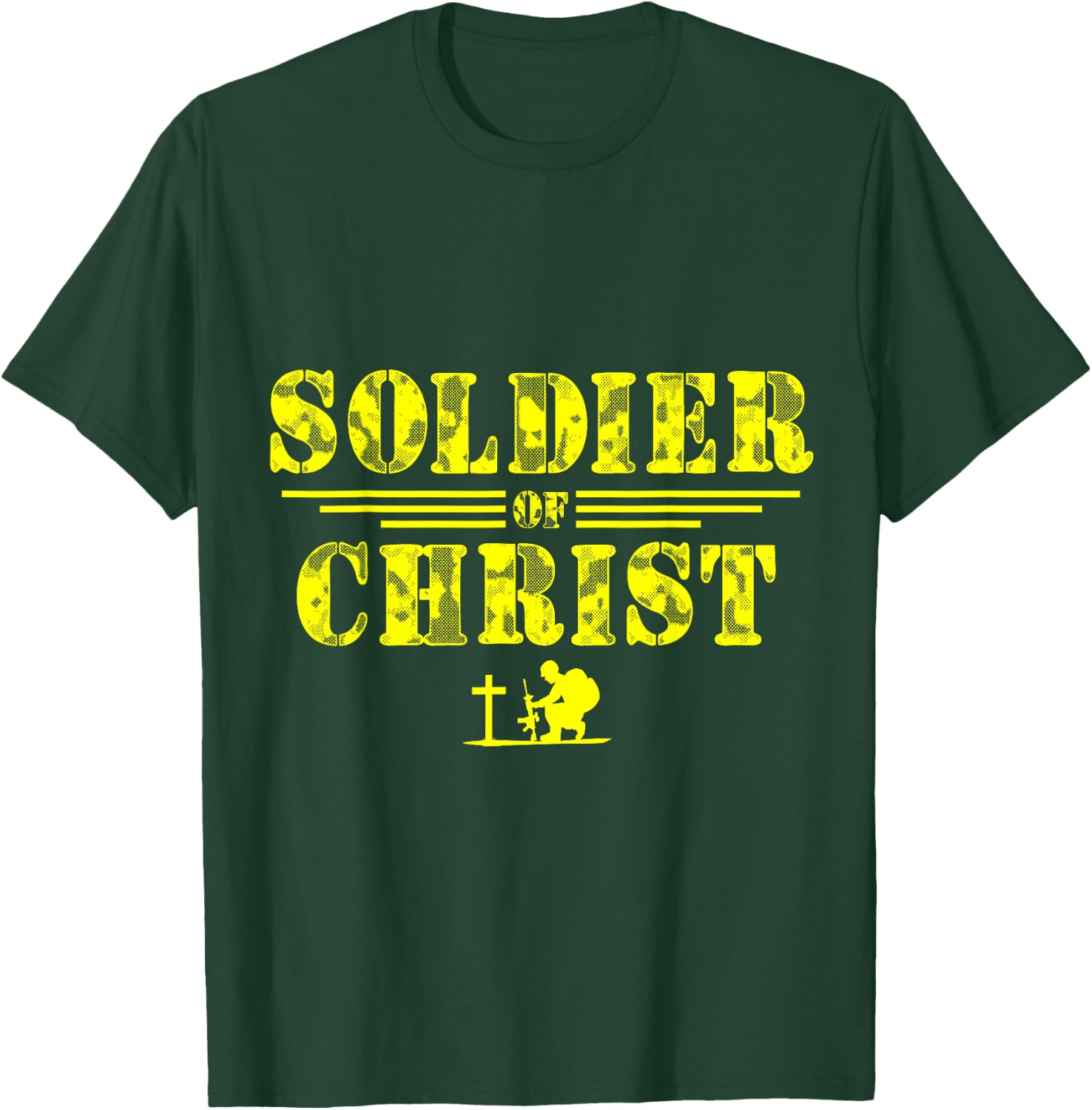 Soldier of Christ Faith-Based | Christian Graphic T-Shirt - T-Shirt | Forest