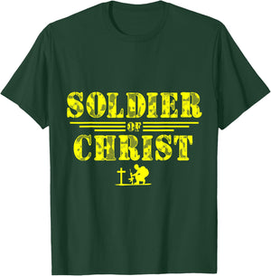 Soldier of Christ Faith-Based | Christian Graphic T-Shirt - T-Shirt | Forest