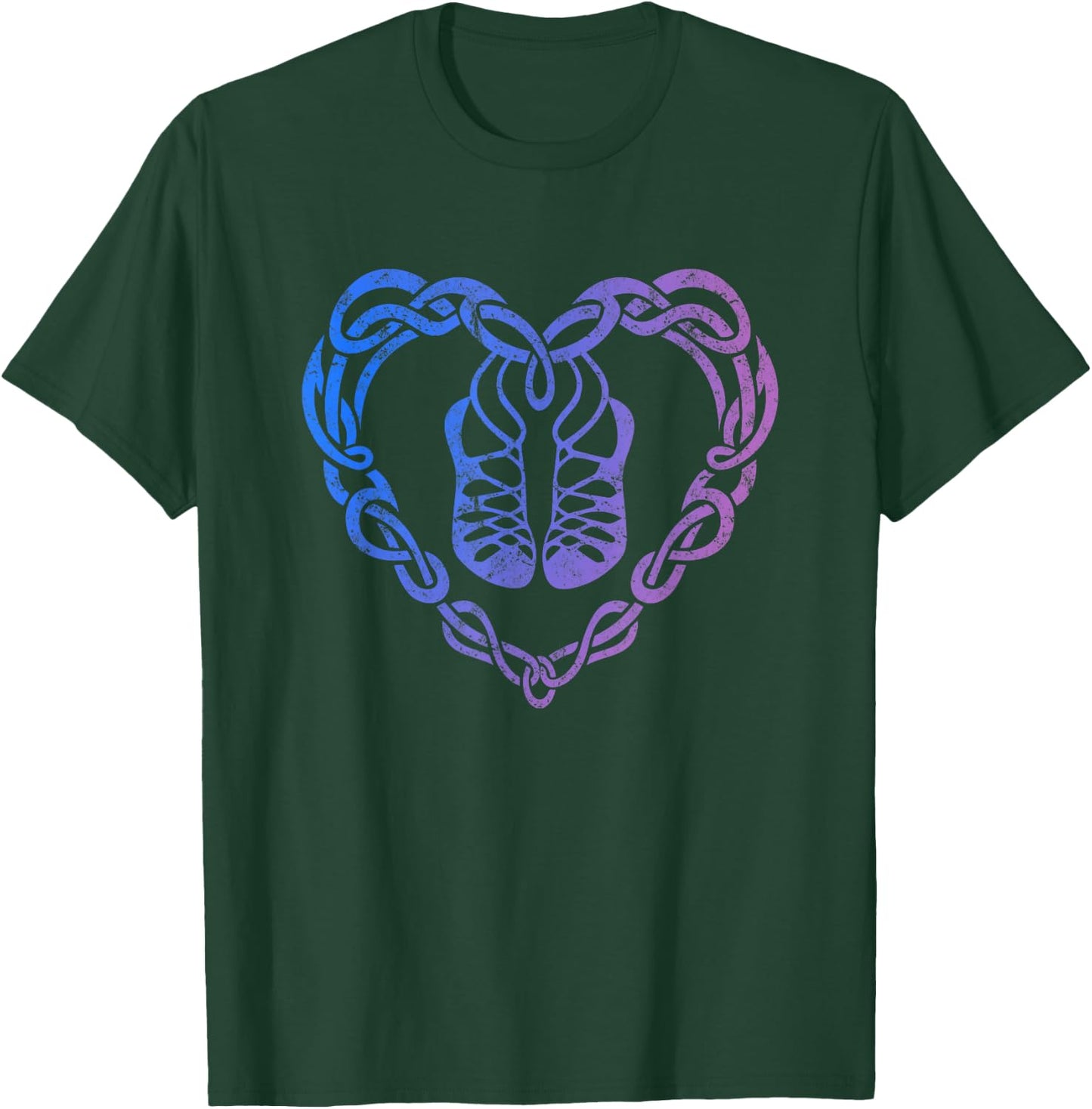 Irish Step Dancing Celtic Knot Heart T Shirt Gift T-Shirt - T-Shirt | Forest