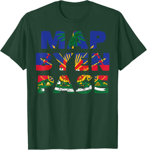 Haiti Haitian Flag Day Map Byen Pase Ayiti T-Shirt - T-Shirt | Forest