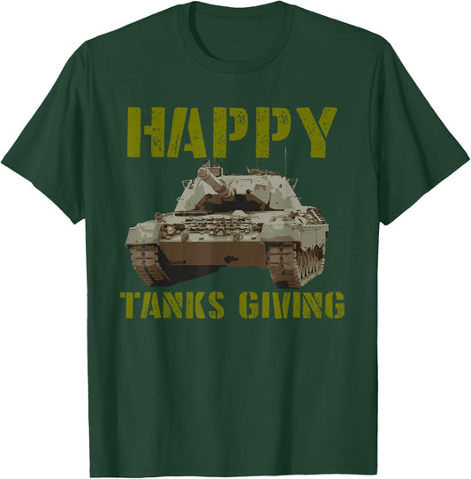 Happy Tanksgiving Funny Military Tank Thanksgiving T-Shirt - T-Shirt | Forest