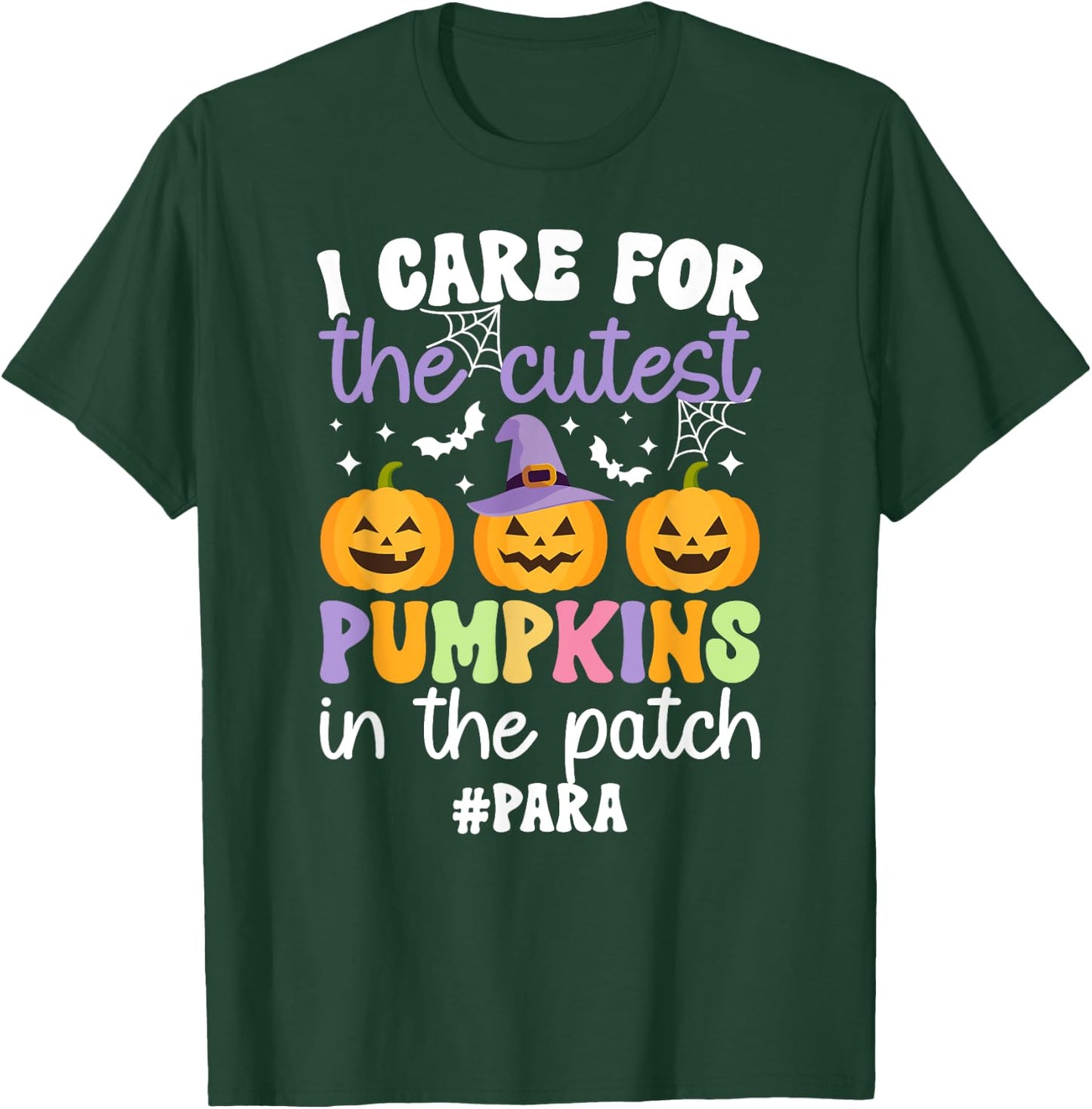 Cutest Pumpkins Spooky Para Halloween Paraprofessional T-Shirt - T-Shirt | Forest