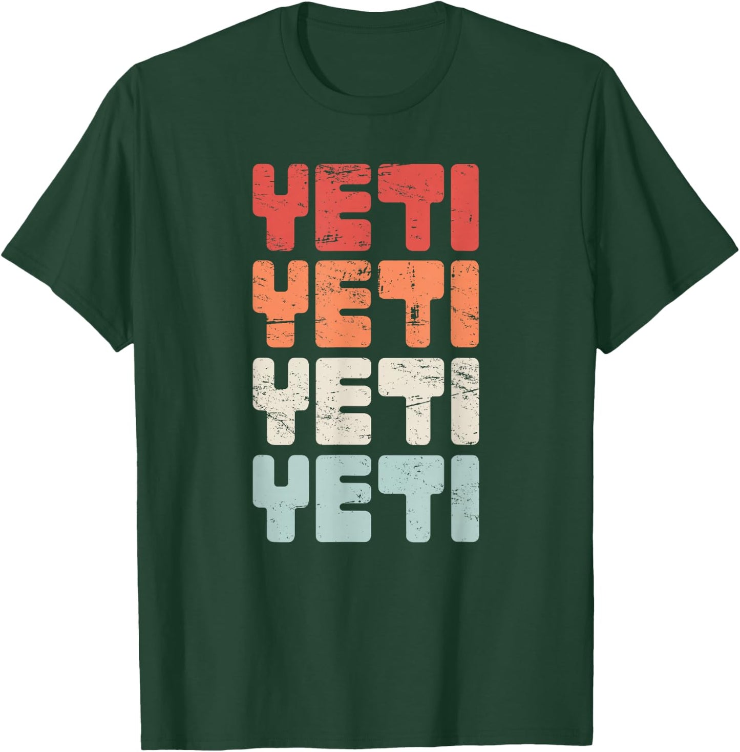 Retro Distressed YETI Bigfoot Vintage T-Shirt - T-Shirt | Forest