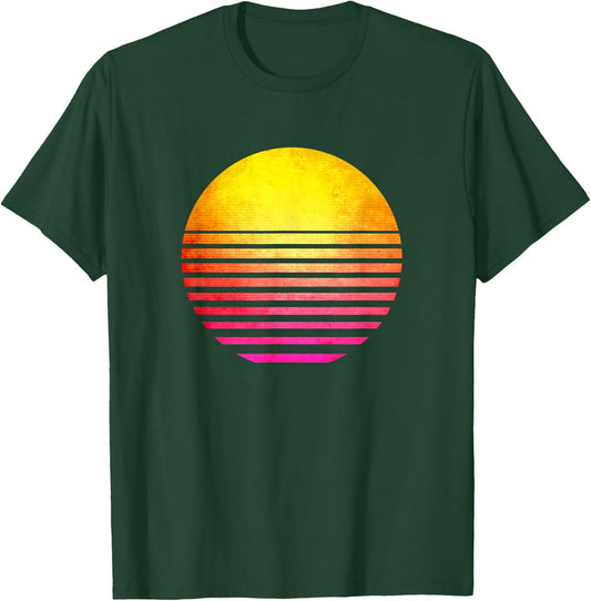 Retro Sun Outrun women, gym workout T-Shirt - T-Shirt | Forest