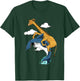 Giraffe Riding Shark Funny Animal Lover Girls Gift T-Shirt - T-Shirt | Forest