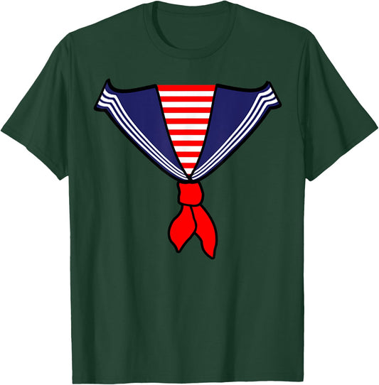 Retro Deckhand Nautical Sailor Halloween Fancy Dress Costume T-Shirt - T-Shirt | Forest