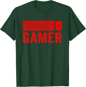 PC Gaming Keyboard Mouse WASD Gift Shirt for Computer Gamers T-Shirt - T-Shirt | Forest