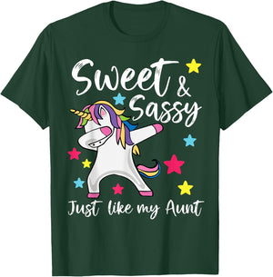 Sassy Like My Aunt Unicorn Cute Matching Aunt T-Shirt - T-Shirt | Forest