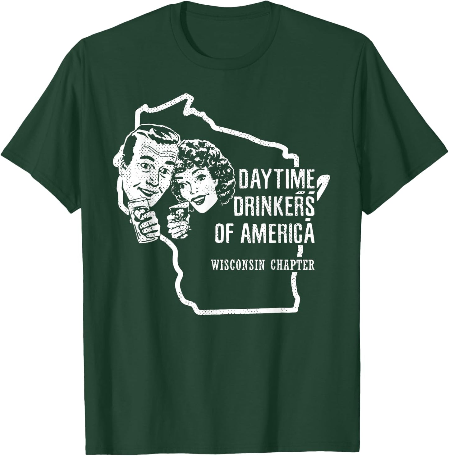 Wisconsin Day Drinking Shirt Beer Wine Drinker Alcohol Gift T-Shirt - T-Shirt | Forest