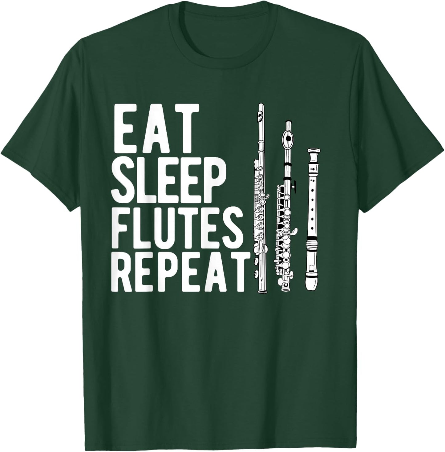 Flute Players Women Girl Mom Daughter Flutist Marching Band T-Shirt - T-Shirt | Forest