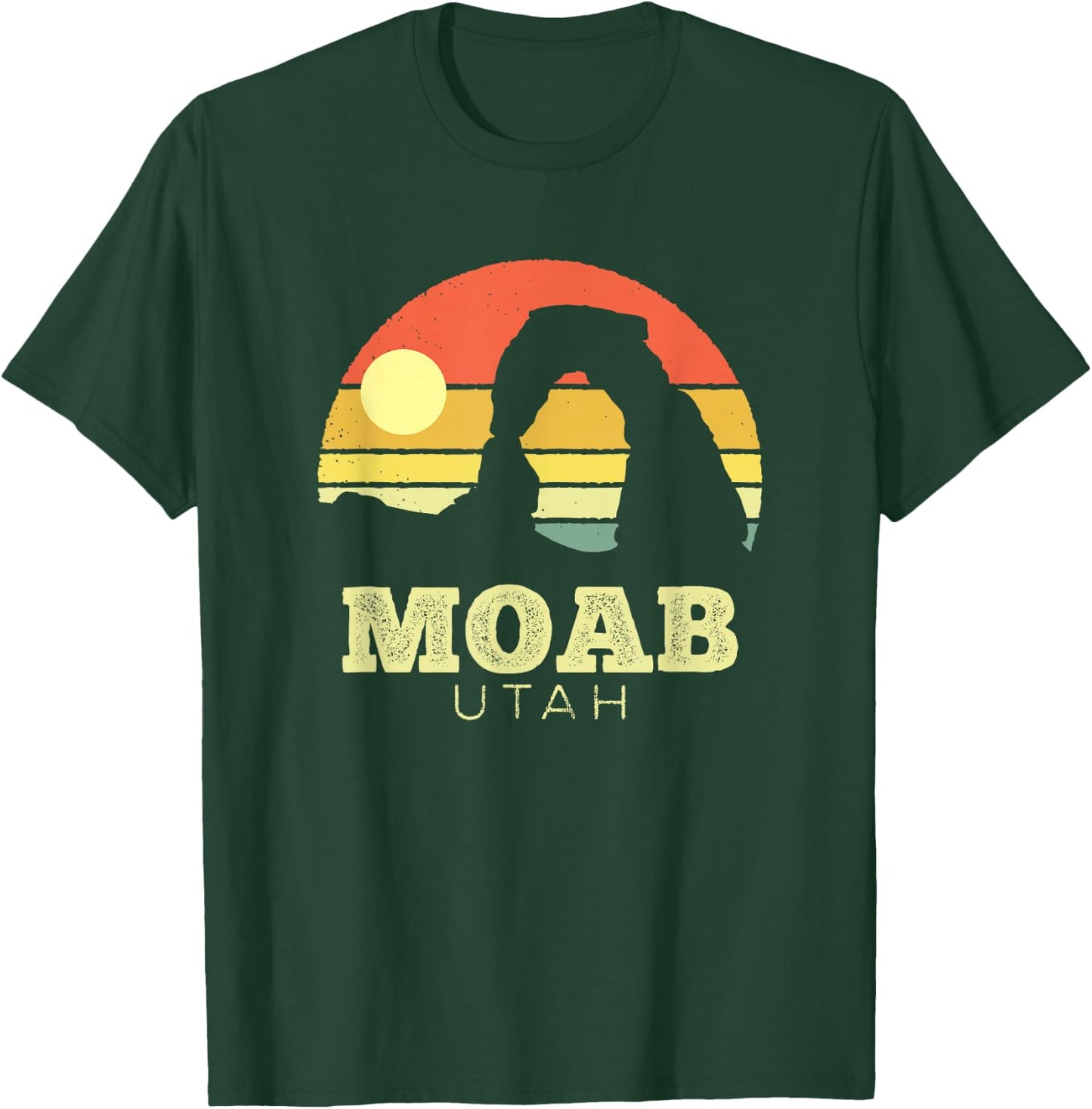 Moab Utah Vintage Sunset Arches Adventure Outdoors T-Shirt - T-Shirt | Forest