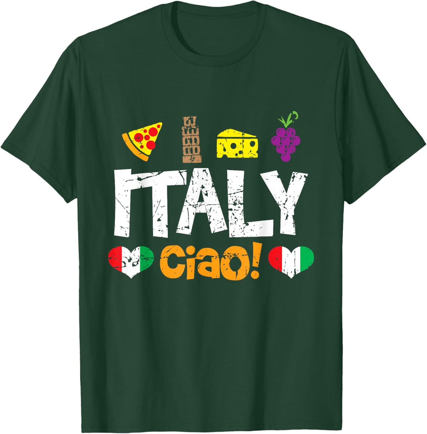 Italy Vacation Shirt Pizza Cheese Pisa Holiday Traveller T-Shirt - T-Shirt | Forest