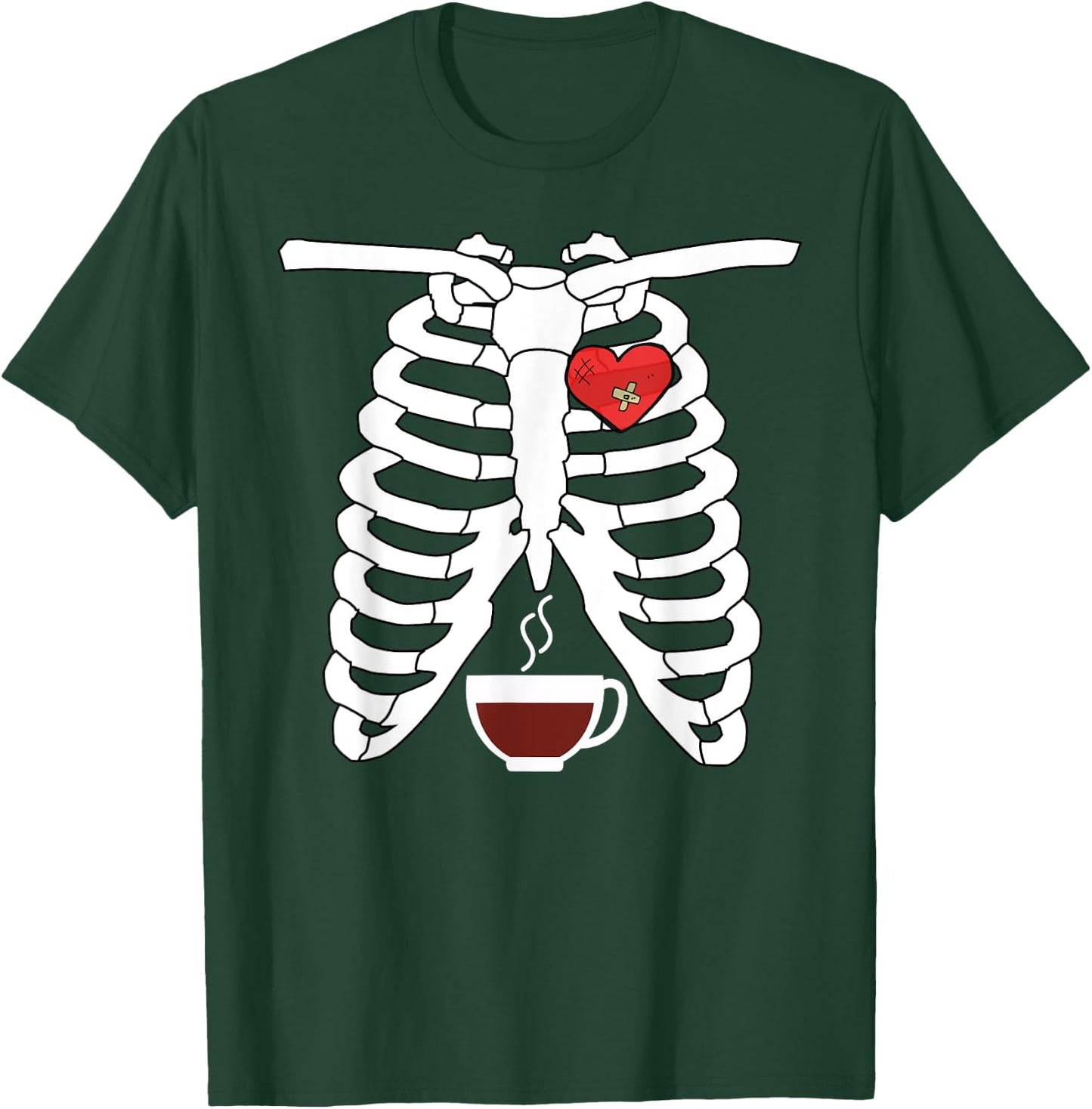 Halloween Skeleton X-Ray Coffee Lovers T-Shirt - T-Shirt | Forest