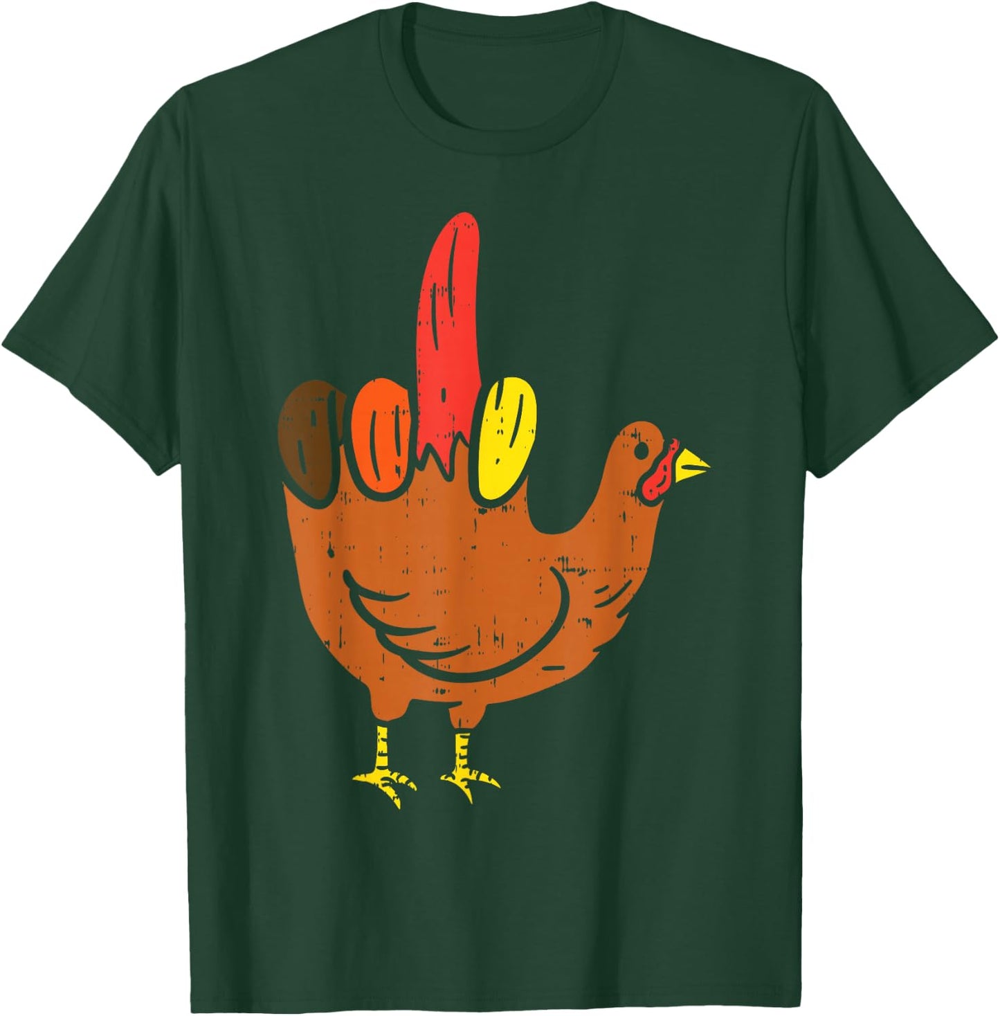 Middle Finger Hand Turkey Funny Offensive Thanksgiving Gift T-Shirt - T-Shirt | Forest