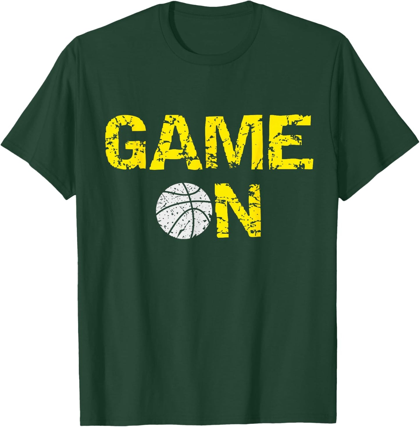 Game On Basketball; Blue Black Yellow Gold Team Colors T-Shirt - T-Shirt | Forest