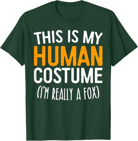 This Is My Human Costume I'm Really A Fox Shirt Adult Kids T-Shirt - T-Shirt | Forest