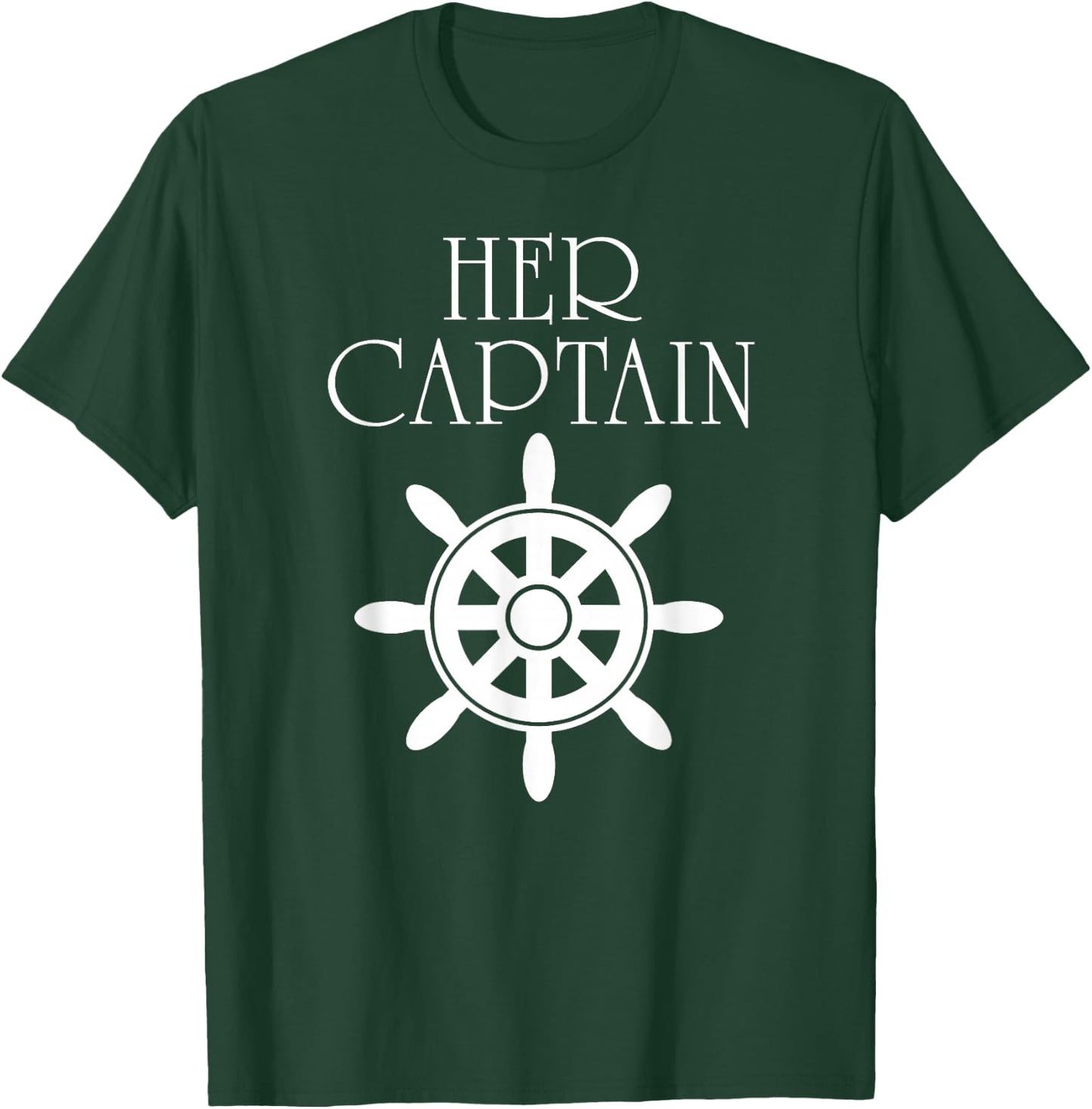 Funny Cruise Her Captain His Anchor Couple T-Shirt - T-Shirt | Forest