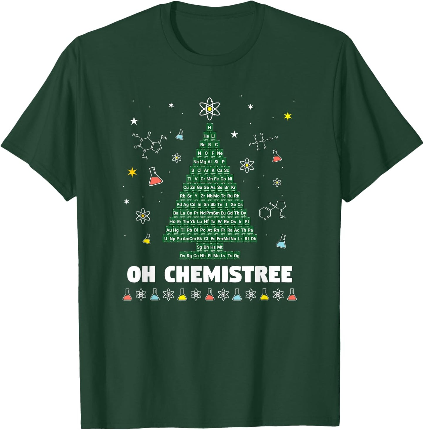 OH CHEMISTREE Periodic Table Chemistry Christmas Tree T-Shirt - T-Shirt | Forest