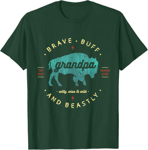 Grandfather Gift Shirt: Grandpa Vintage Retro Buffalo Bison T-Shirt - T-Shirt | Forest