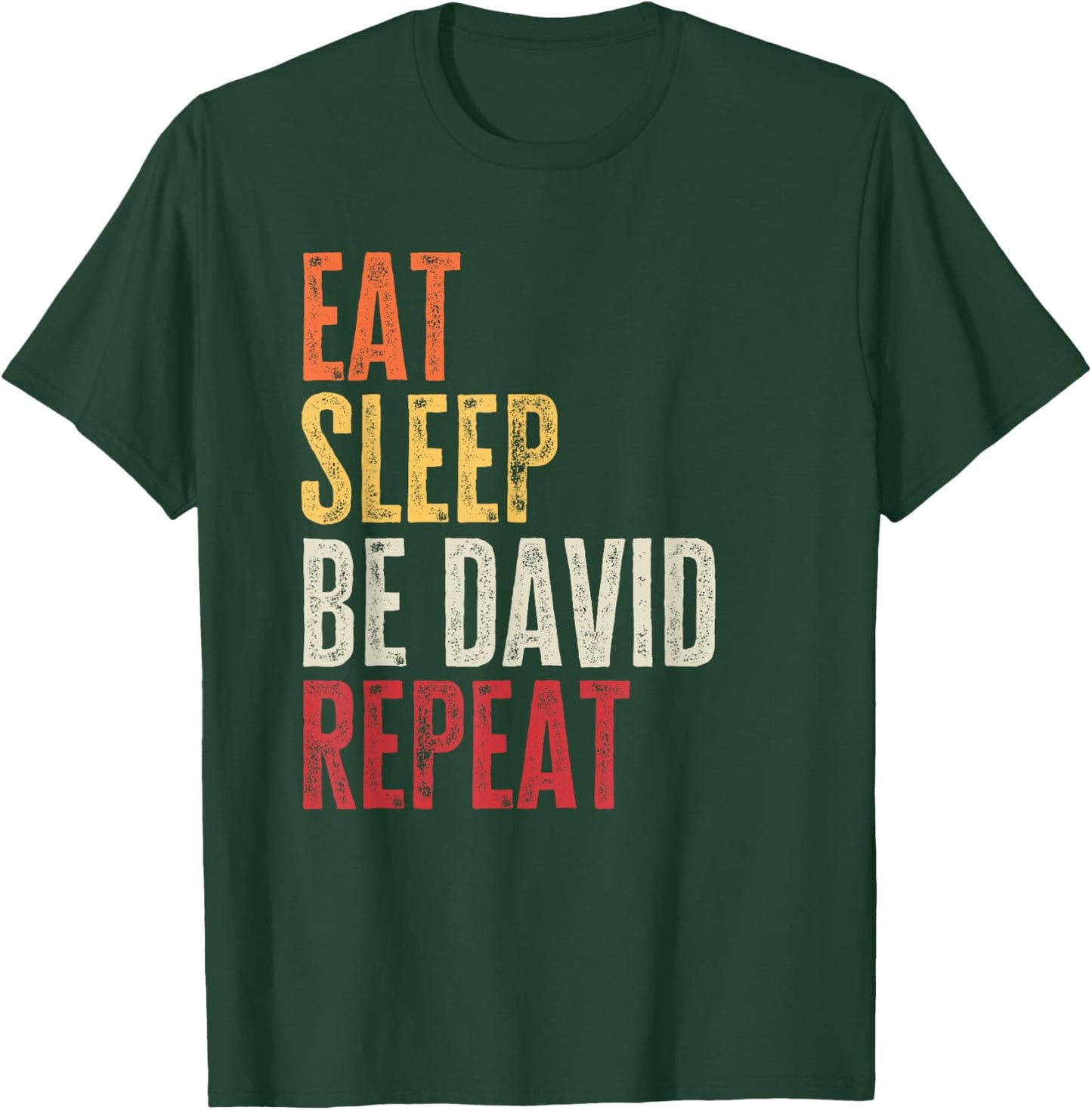 Personalized Name Funny Retro Eat Sleep Be David T-Shirt - T-Shirt | Forest