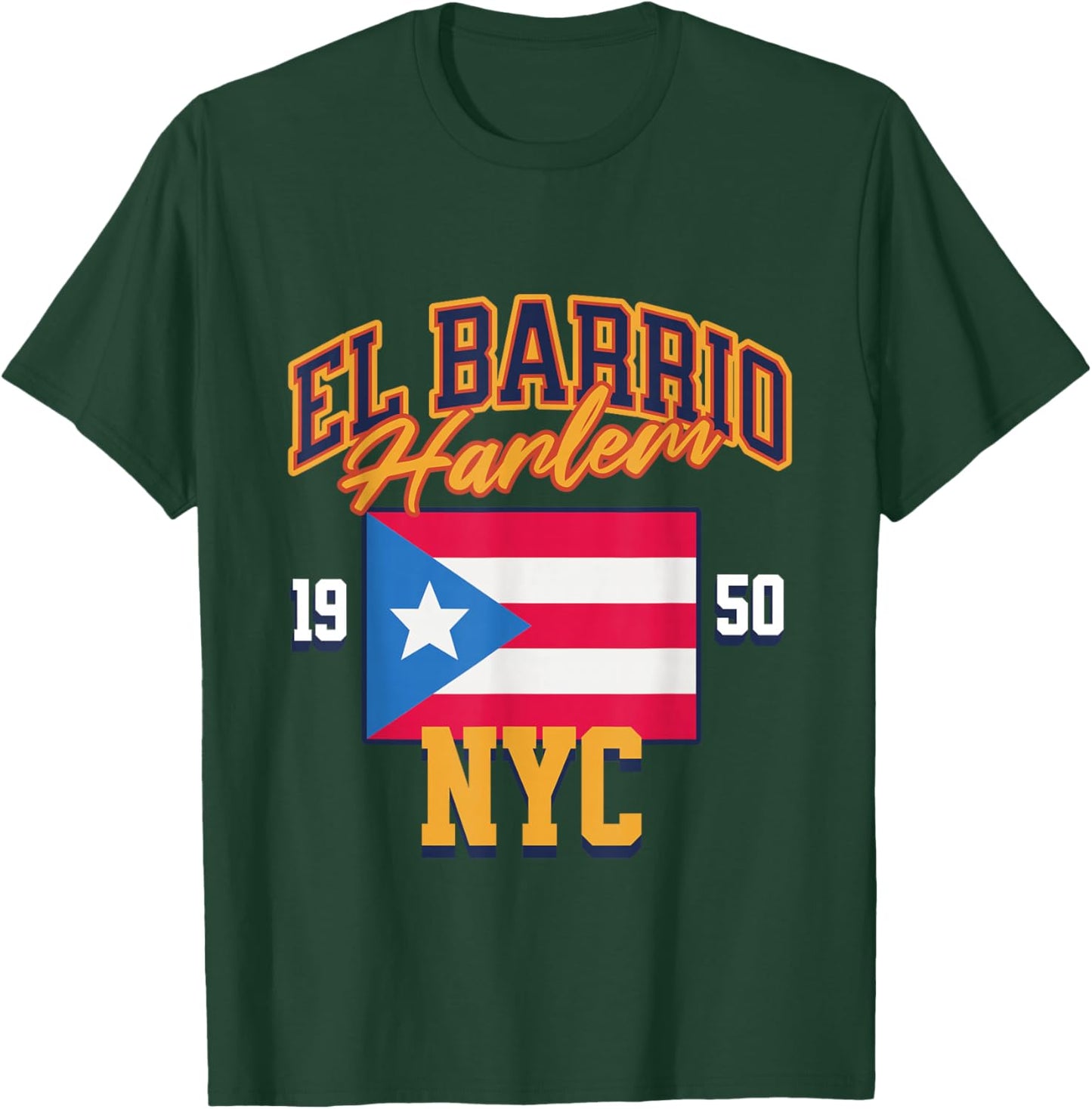 El Barrio Harlem NYC Pride Puerto Rico Flag T-Shirt - T-Shirt | Forest