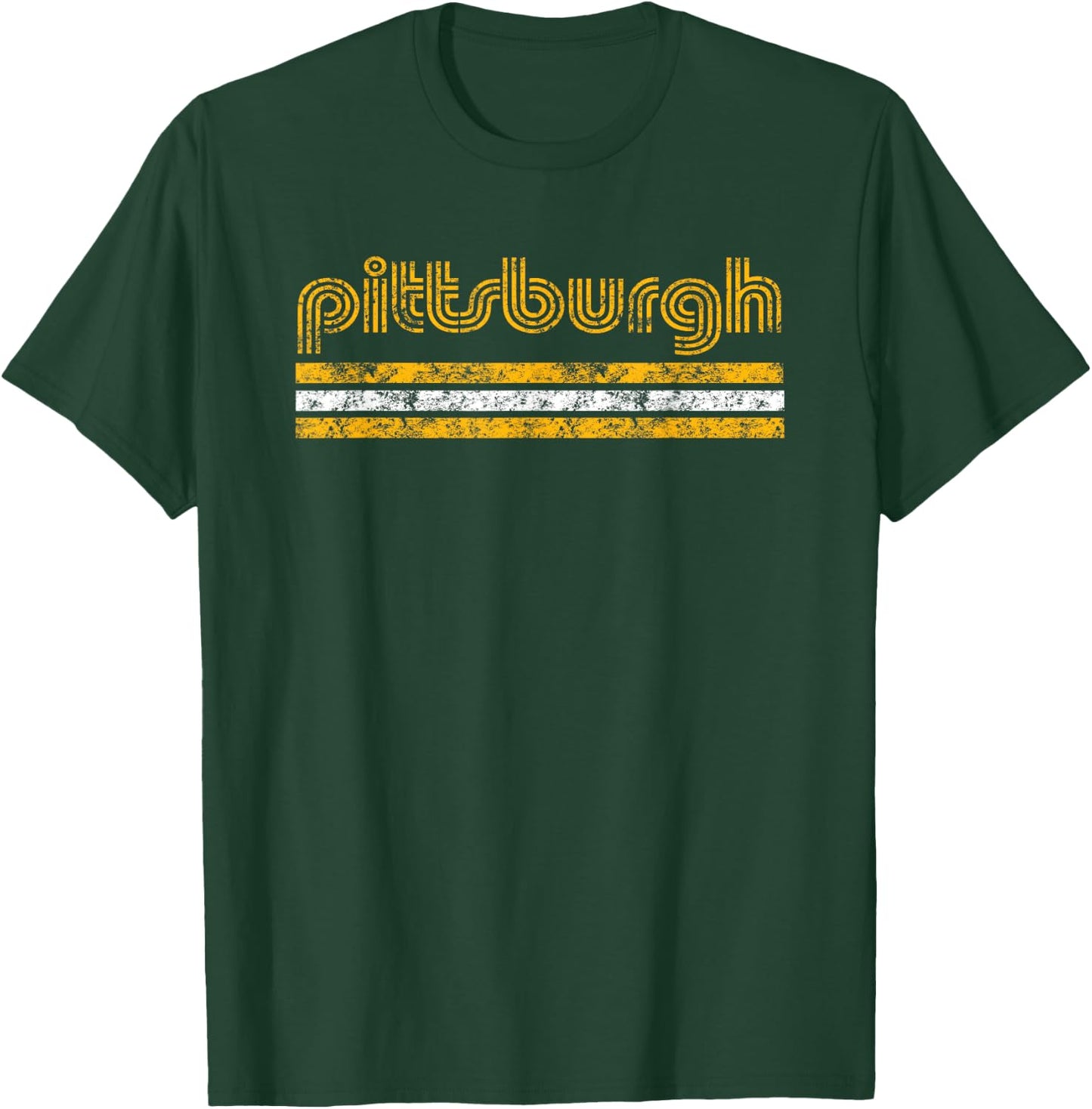 Pittsburgh Pennsylvania Retro Vintage Weathered T-Shirt - T-Shirt | Forest