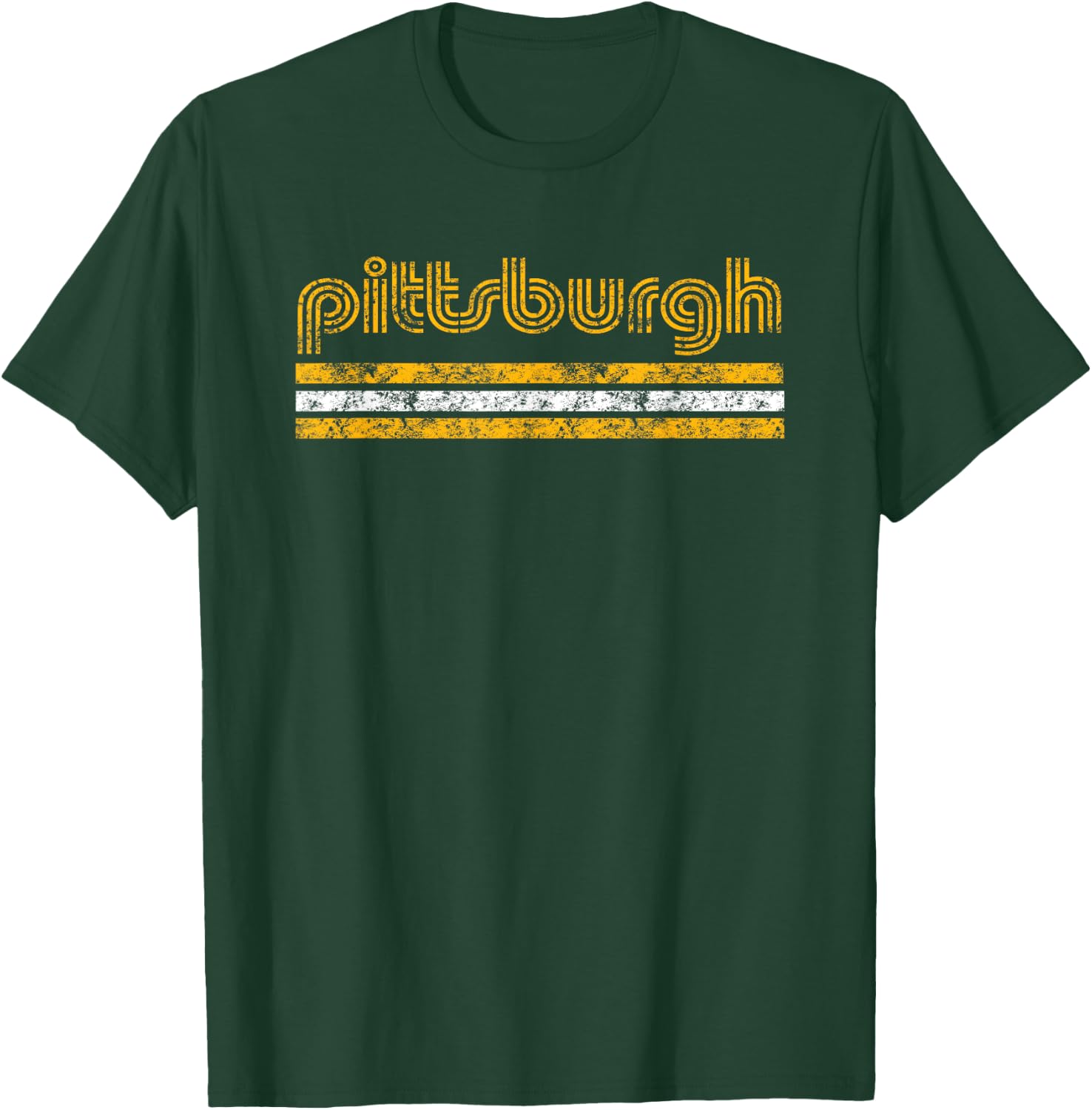 Pittsburgh Pennsylvania Retro Vintage Weathered T-Shirt - T-Shirt | Forest