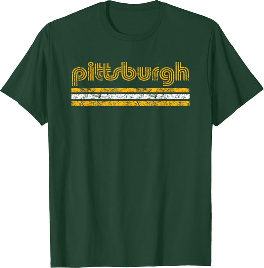 Pittsburgh Pennsylvania Retro Vintage Weathered T-Shirt - T-Shirt | Forest