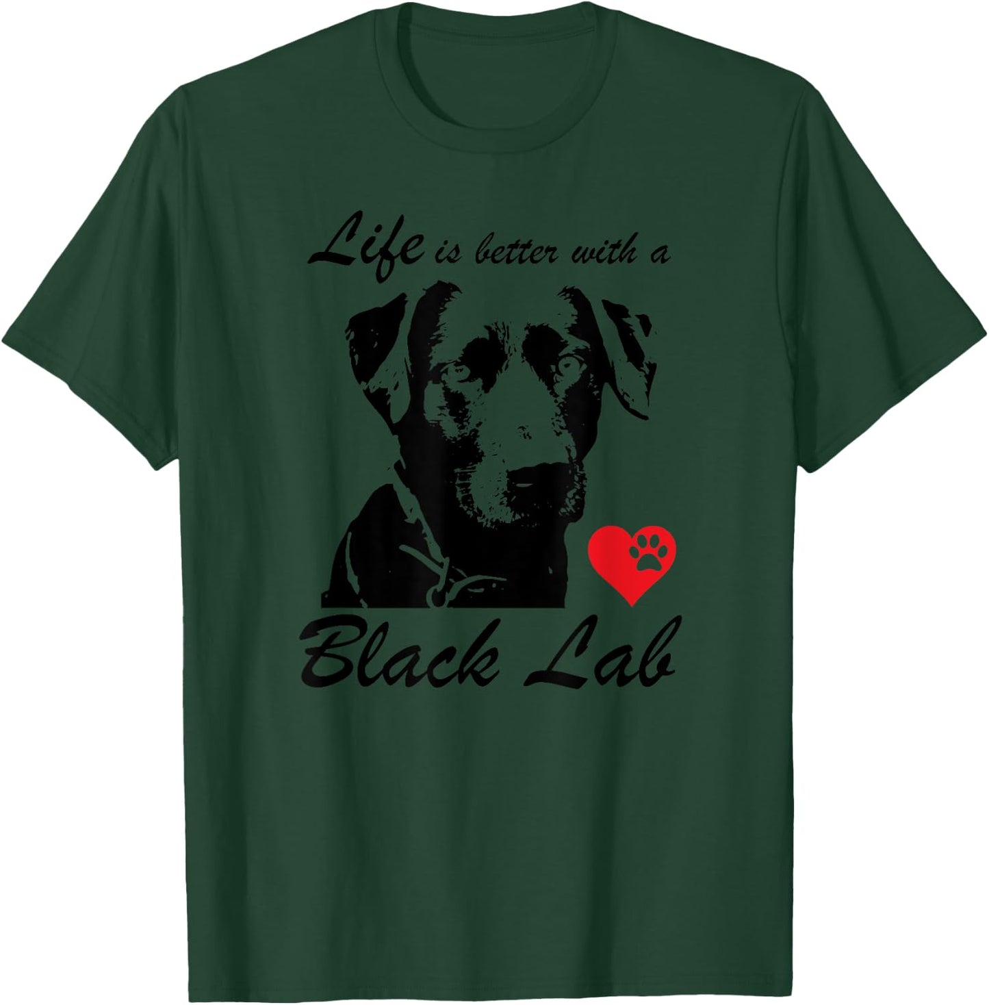 Black Lab Dog Face K9 I Love My Black Lab Dog Lovers Gift Men Women Kids T-Shirt - T-Shirt | Forest