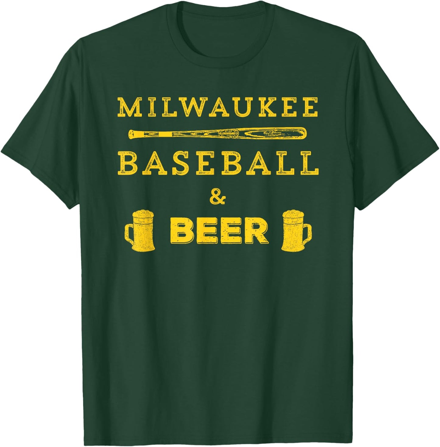 Classic Milwaukee Baseball & Beer Fan Retro T-Shirt - T-Shirt | Forest