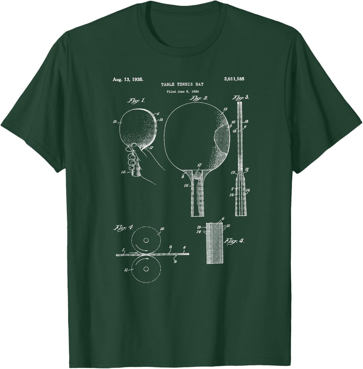 Retro Ping Pong Paddle Shirt - Vintage Table Tennis T-Shirt - T-Shirt | Forest