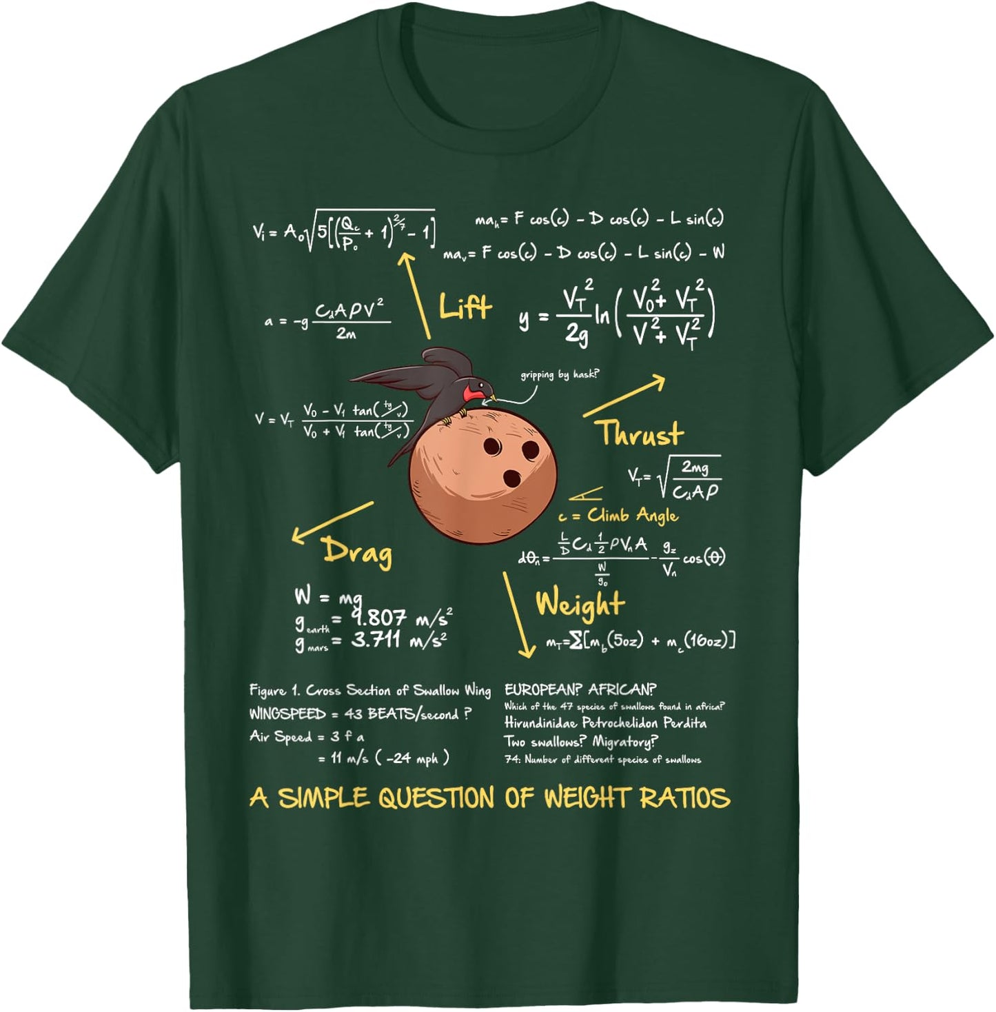Simple Question of Weight Ratio Funny Math Teacher Geek T-Shirt - T-Shirt | Forest
