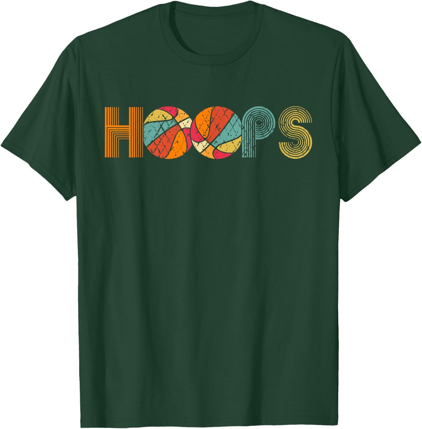 Retro Vintage Basketball Hoops Men, Woman & Kids T-Shirt - T-Shirt | Forest