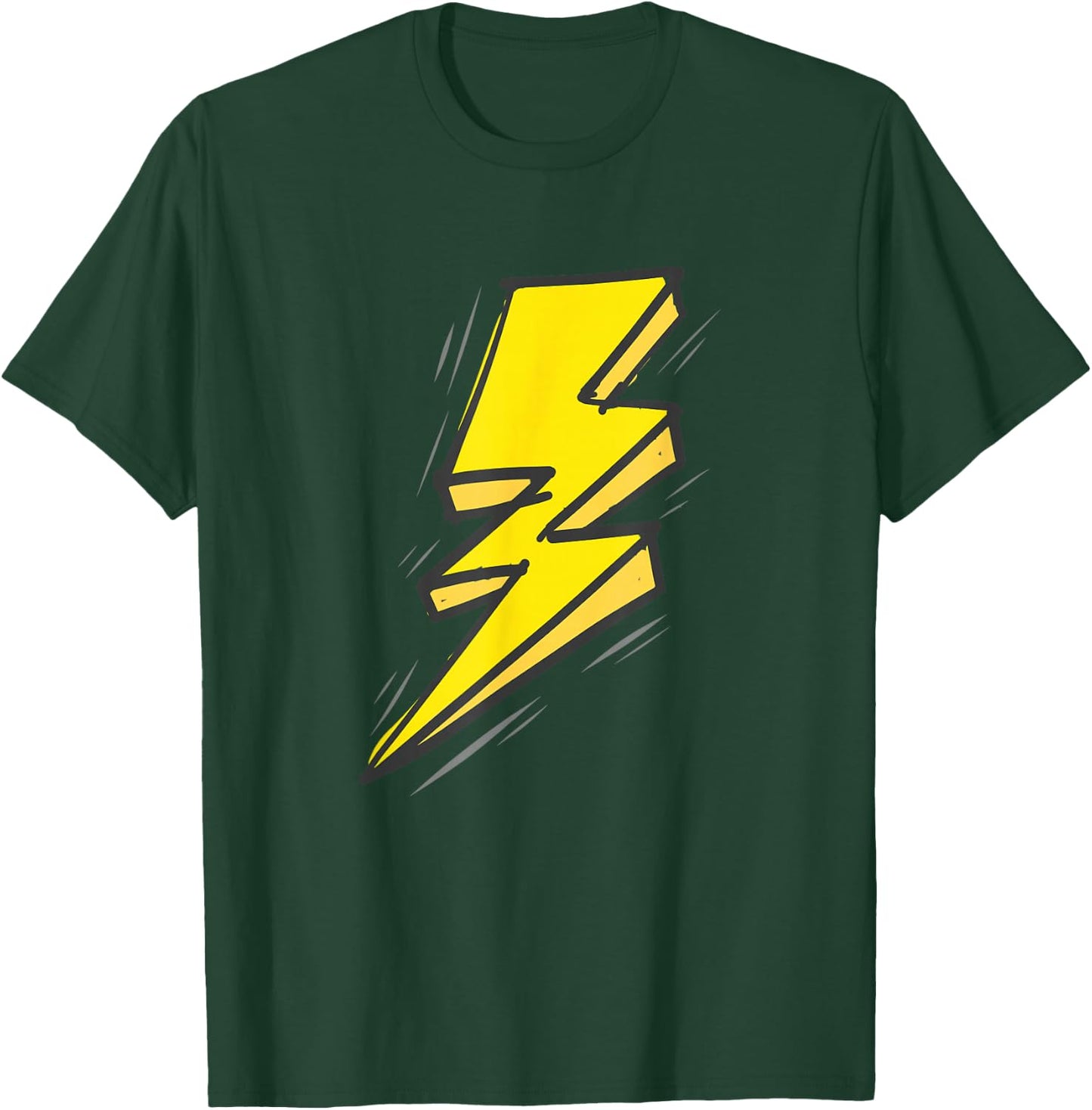 Jagged Yellow Lightning Strike Bolt T-Shirt - T-Shirt | Forest