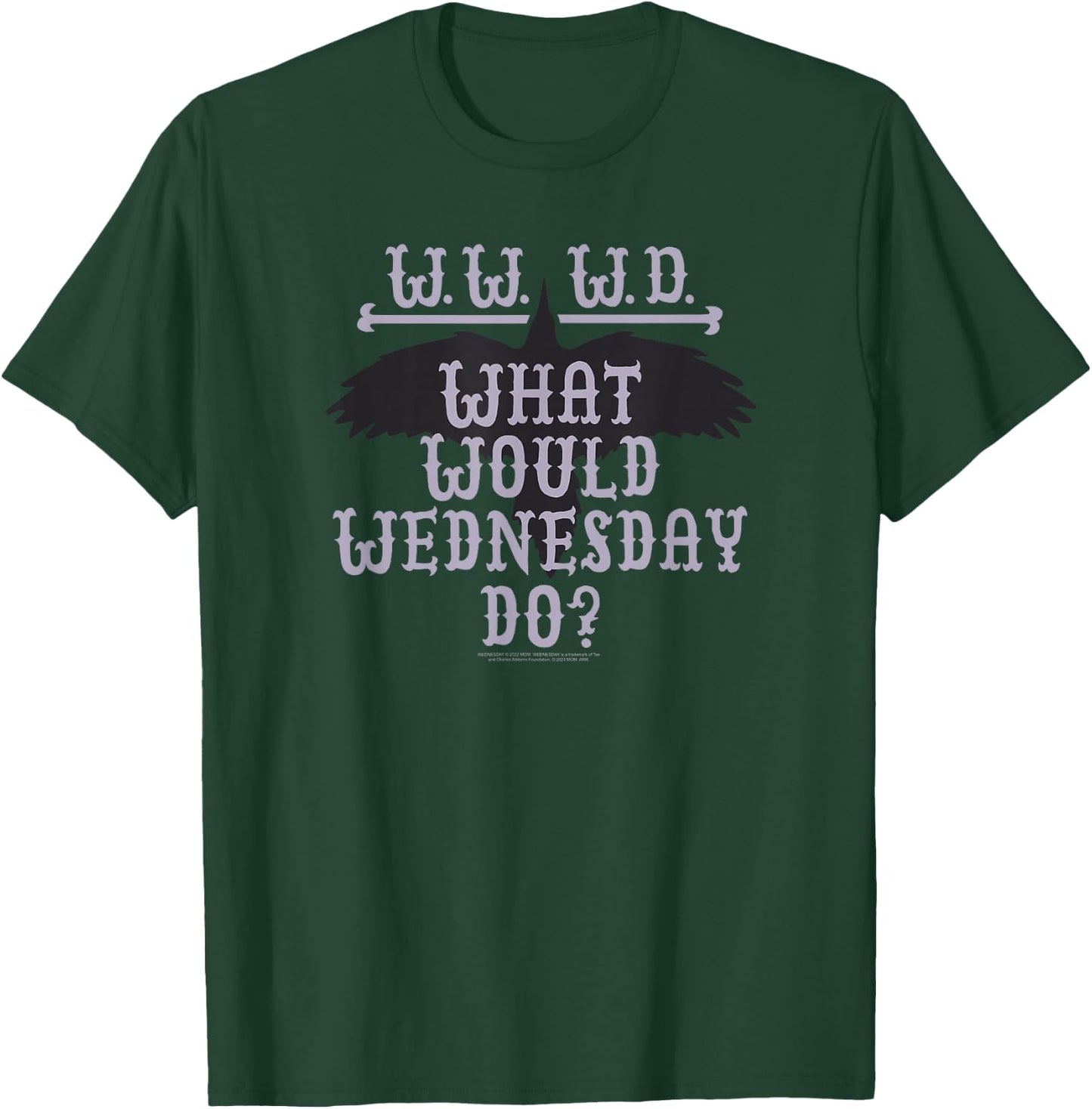 Wednesday What Would Wednesday Do Raven Silhouette Logo T-Shirt - T-Shirt | Forest