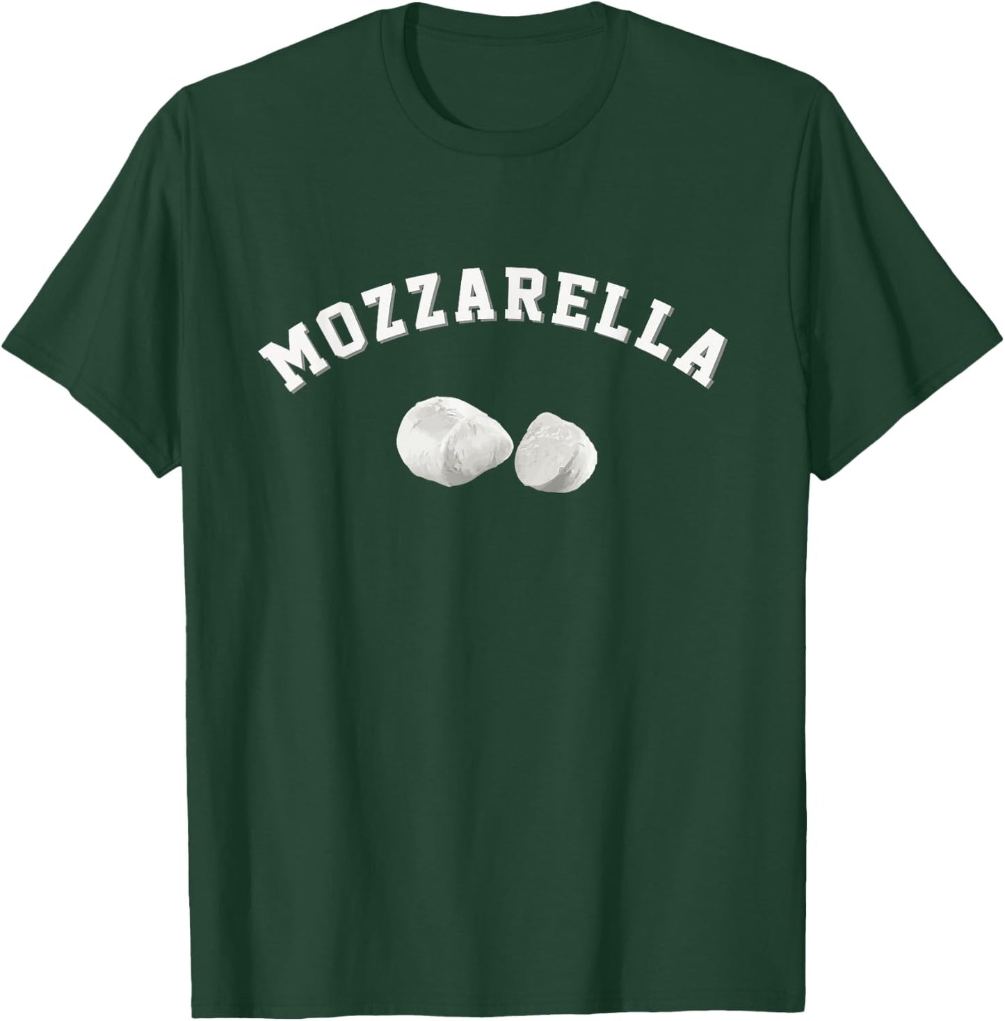 Mozzarella Cheese Funny Food Team Logo English Word Picture T-Shirt - T-Shirt | Forest