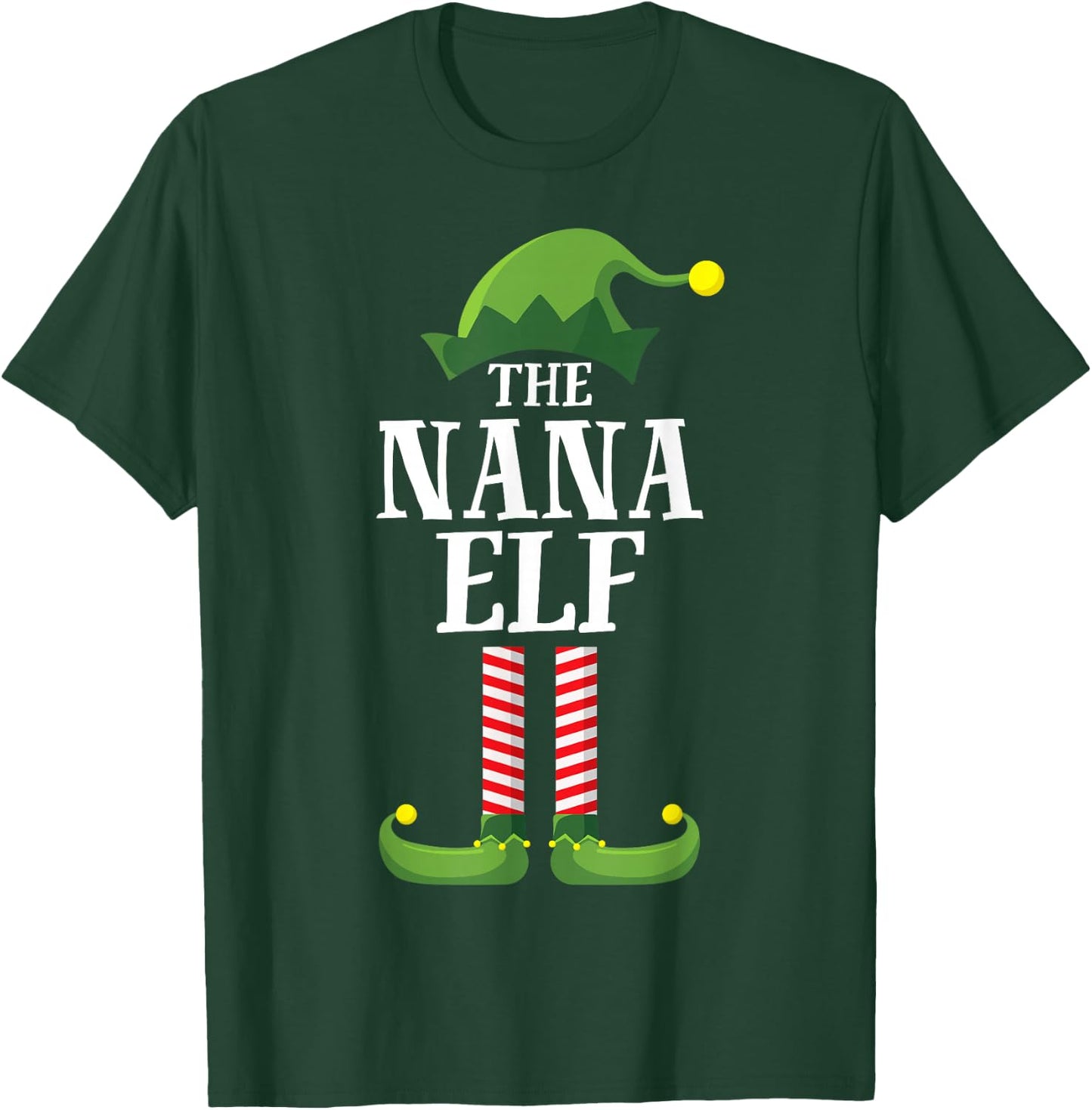 Nana Elf Matching Family Group Christmas Party Pyjamas T-Shirt - T-Shirt | Forest