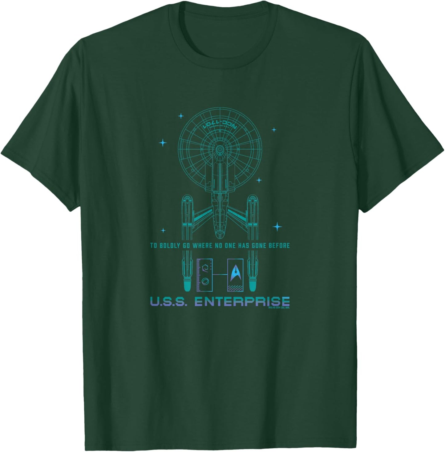 Star Trek: The Next Generation U.S.S Enterprise NCC-1701 T-Shirt - T-Shirt | Forest