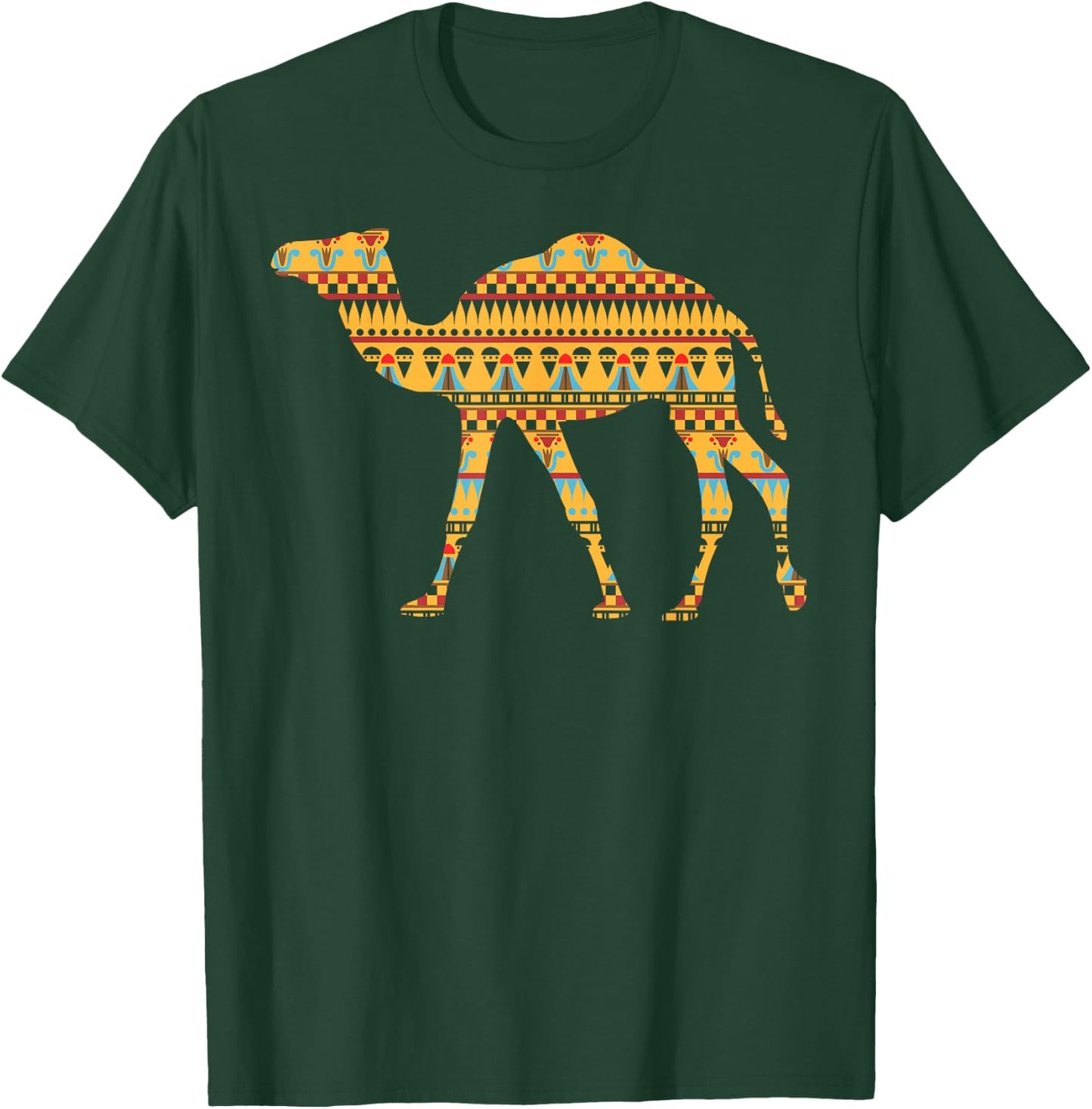Camel T Shirt Middle Eastern Rug Pattern Women Men Kids T-Shirt - T-Shirt | Forest