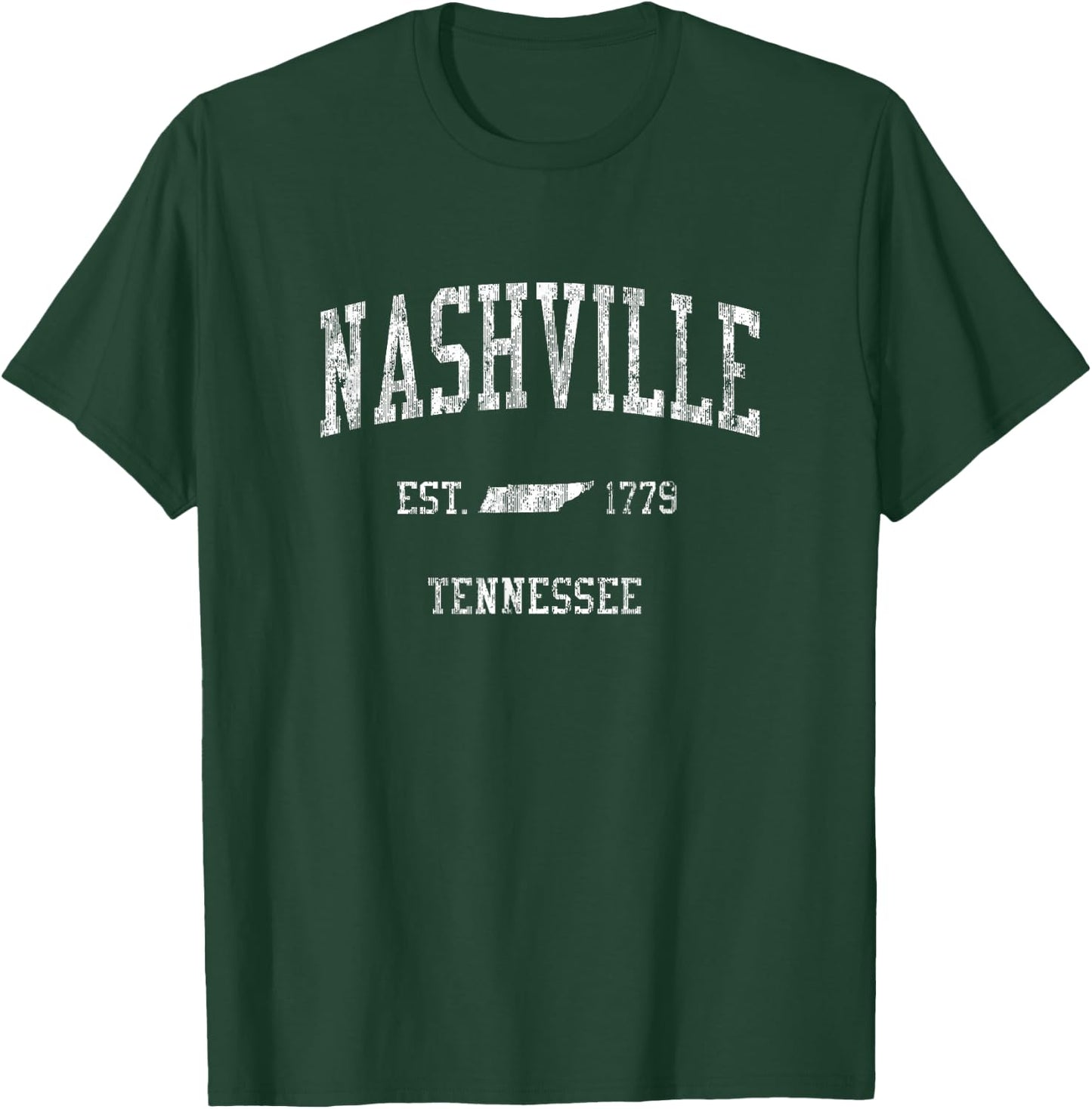 Nashville Tennessee TN Vintage Sports Design T-Shirt - T-Shirt | Forest